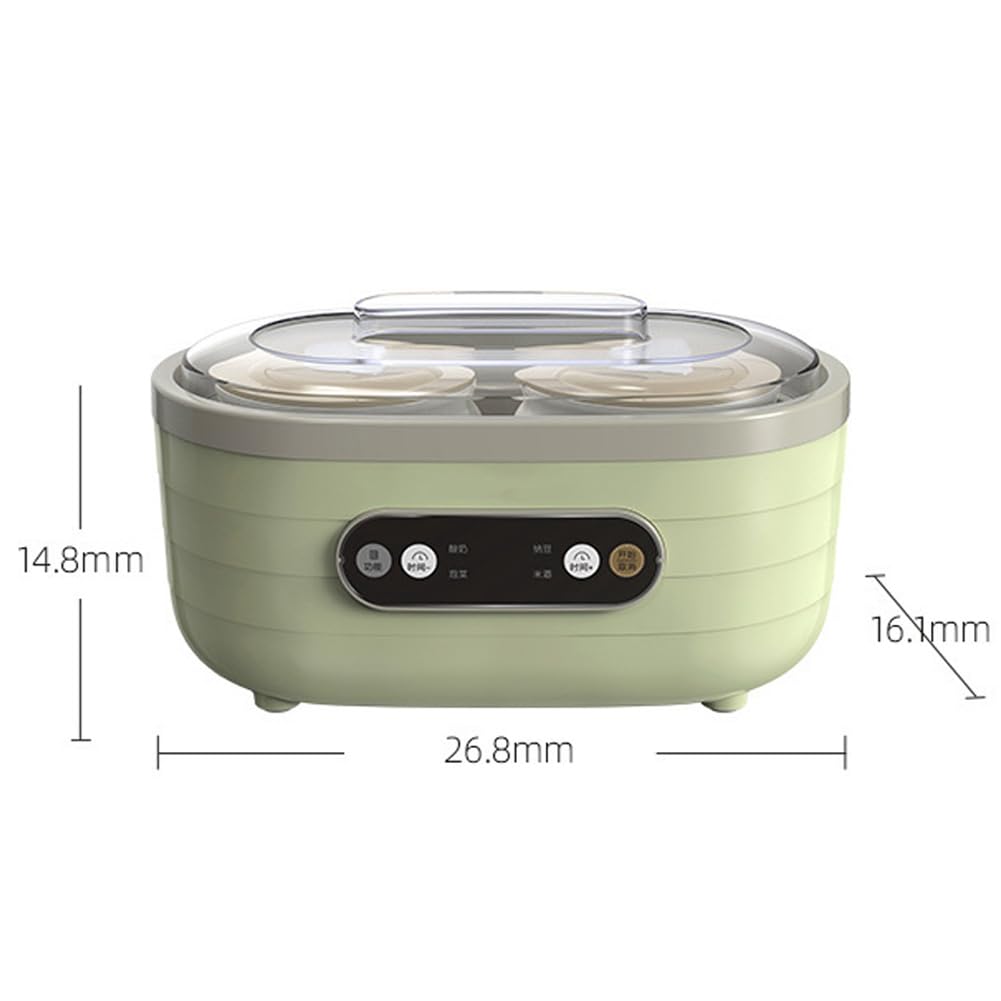 Yaourtière Multifonctionnelle,Mini Machine À Vin De Riz Automatique Faite Maison Avec Écran Tactile Intelligent,2 Grandes Et 6 Petites Tasses For Des Desserts Sains Et Frais À Faible Teneur En Calorie