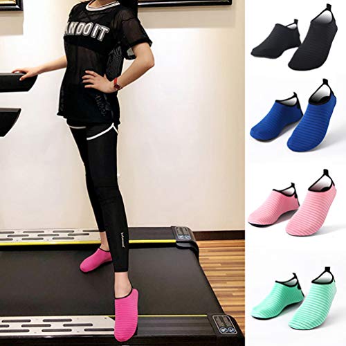 Milisten 1pair Non- Silicone Socks for Yoga Fitness Thickened Elastic Room Socks Comfortable Grip Design Black for Dance and2
