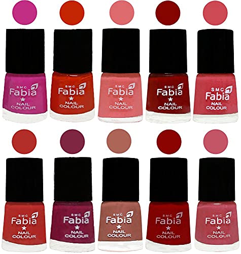 Image of ALL IN ONE (PACK OF 10), Long Lasting Glossy Nail Polish, 6 ml Each, All Vibrant Colours,02301