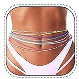 TWINKLEDE African Waist Beads Chain Belly Beach Body Accessories for Women (Multi-colored)