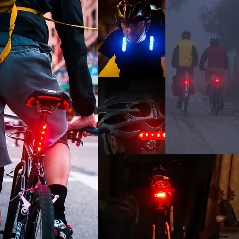 Luce Posteriore per Bicicletta, Luce Posteriore per Bicicletta Ricaricabile Tramite USB, per Casco da Ciclismo, Zaino, Luce Posteriore di Avvertimento di Sicurezza