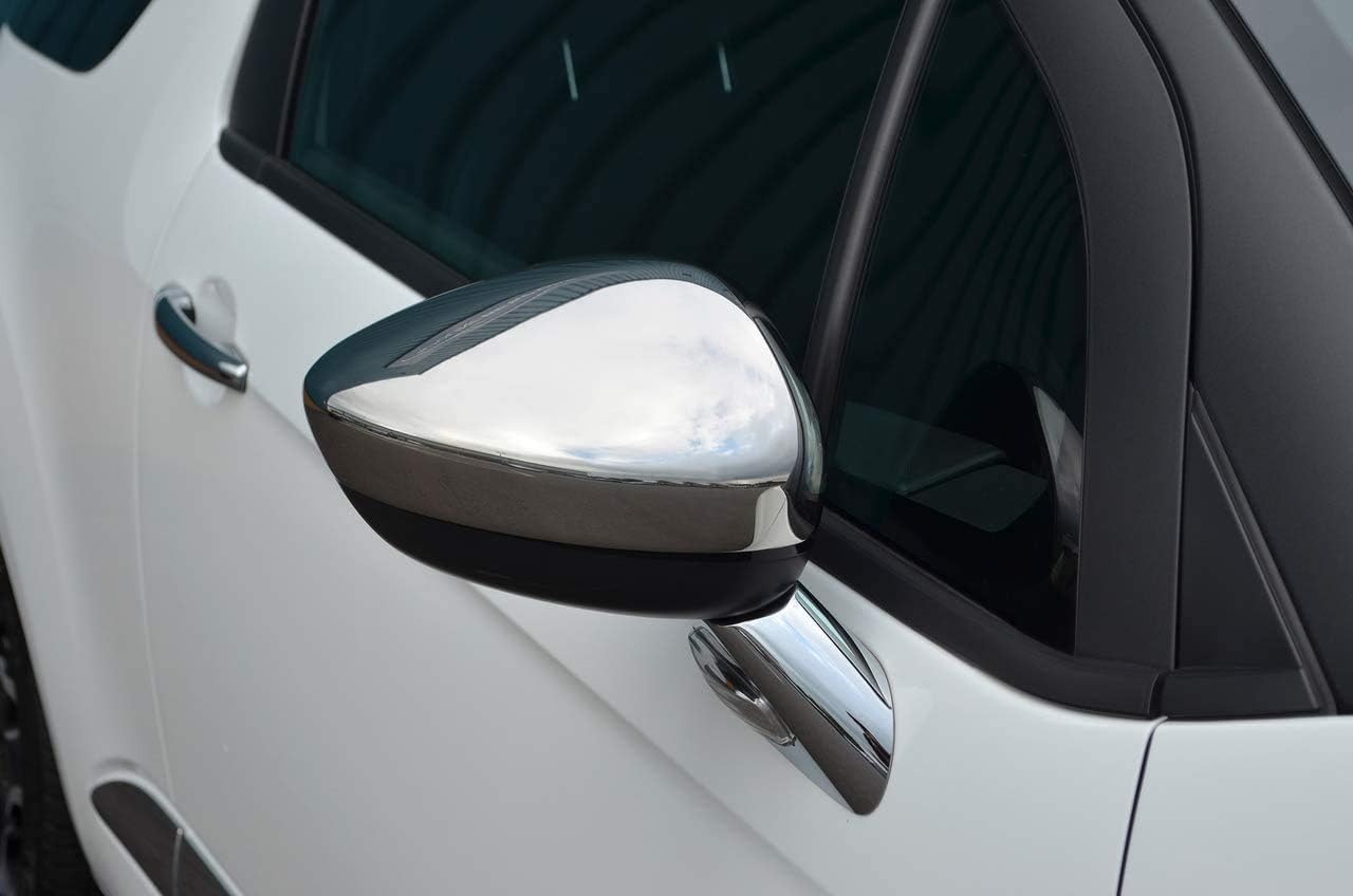 Nakładki na lusterka chromowane C3 C4 C5 DS3 DS4 Crossland RCZ, stal nierdzewna, 2 sztuki