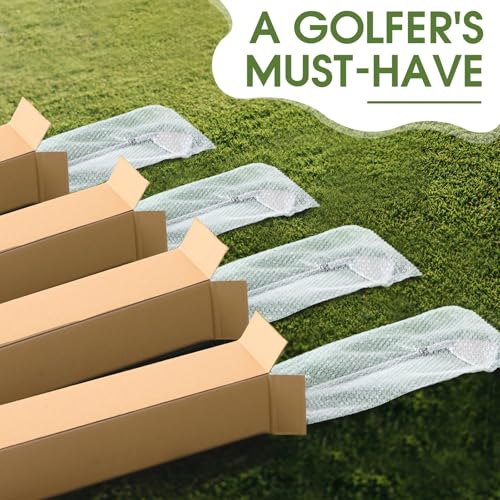 Image of Watersay 15 Pack 4 x 4 x 40 Inch Golf Club Shipping Boxes with 8 x 48 Inch Bubble Protector Tall Corrugated Boxes Cardboard Long Golf Storage Box for Shipping Packaging Moving Mailing Home or Business