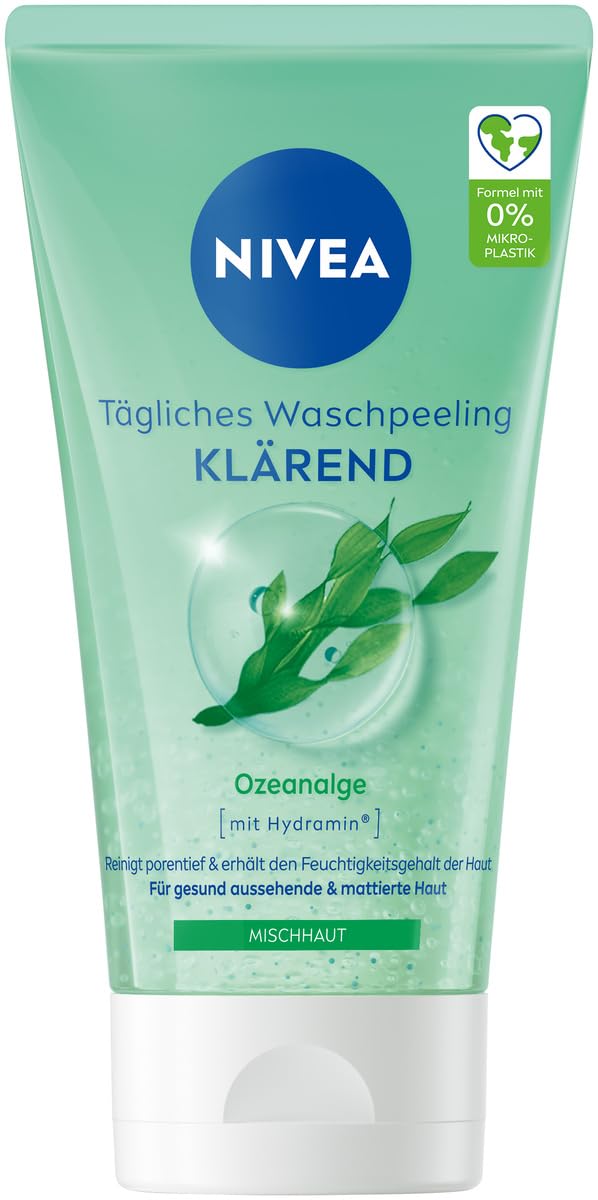NIVEA Exfoliante diario sin microplásticos para una limpieza facial profunda de los poros, exfoliante facial mate que reduce las imperfecciones y cuida la piel (150 ml)