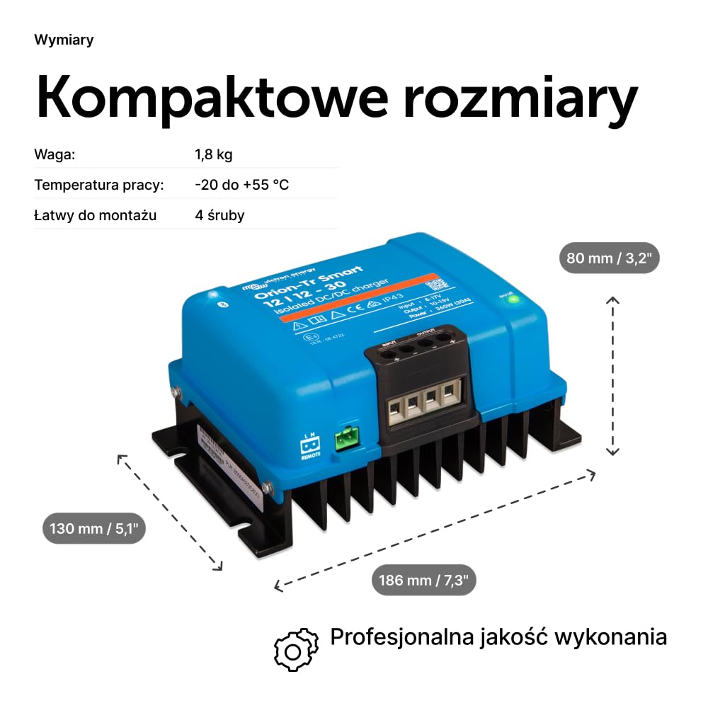 Victron Energy Orion-Tr Smart 12/12-Volt 30 amp 360-Watt Konwerter DC-DC, Izolowany (Bluetooth)