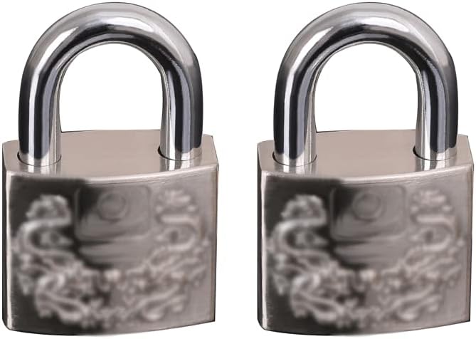 Bulk Locks Padlock with 3 Keys Key Lock Solid Stainless Steel Padlock Suitable for Door Cabinet and Drawer Outdoor Padlock