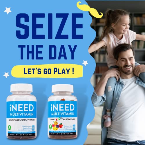 I Need Kids Multivitamin Gummies (90 Count) - Vitamins A, C, D, E, B-16, B-12, Zinc Gummy - Halal Certified & Vegetarian #TOP5