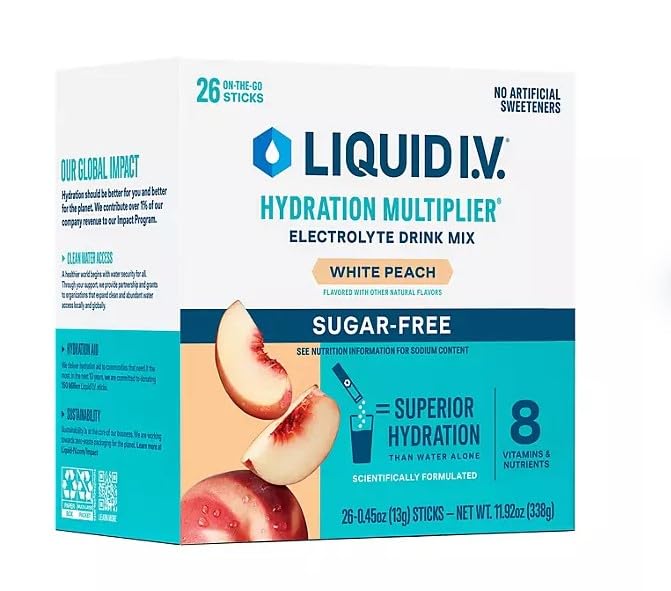 Liquid I.V. Sugarfree Hydration Multiplier White Peach - 58 Sticks