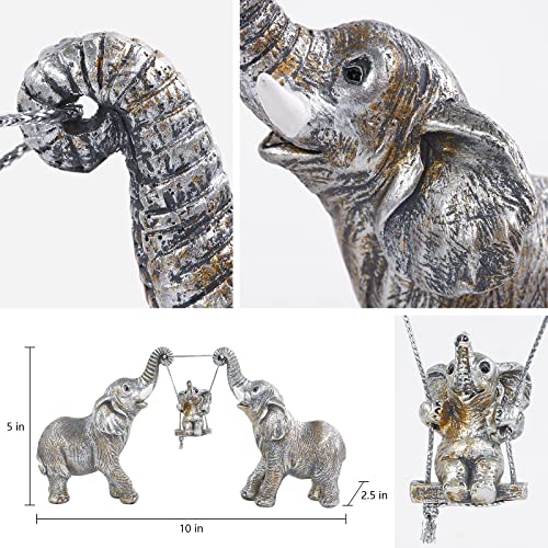 Elephant Statue.silver Elephant Decor For Women,Mom Gifts.elephant Figurines Brings Good Luck, Health, Strength.decoration Ornaments For Living Room,Table Centerpiece, Shelf, Office Decor (Silver) #TOP4