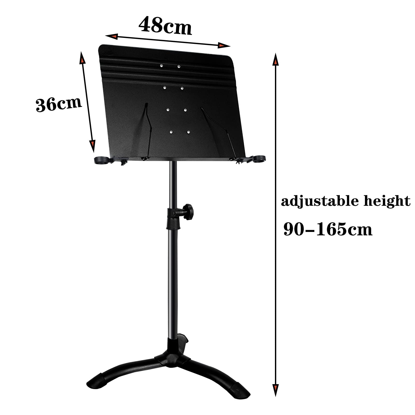 HJXGQJM Atril for Música Orquestal,Atril for Partitura Plegable Portátil Musica Metalico Soporte De Ajustables, con Luz De Atril,para Sinfonía A Gran Escala, Director De Actuación