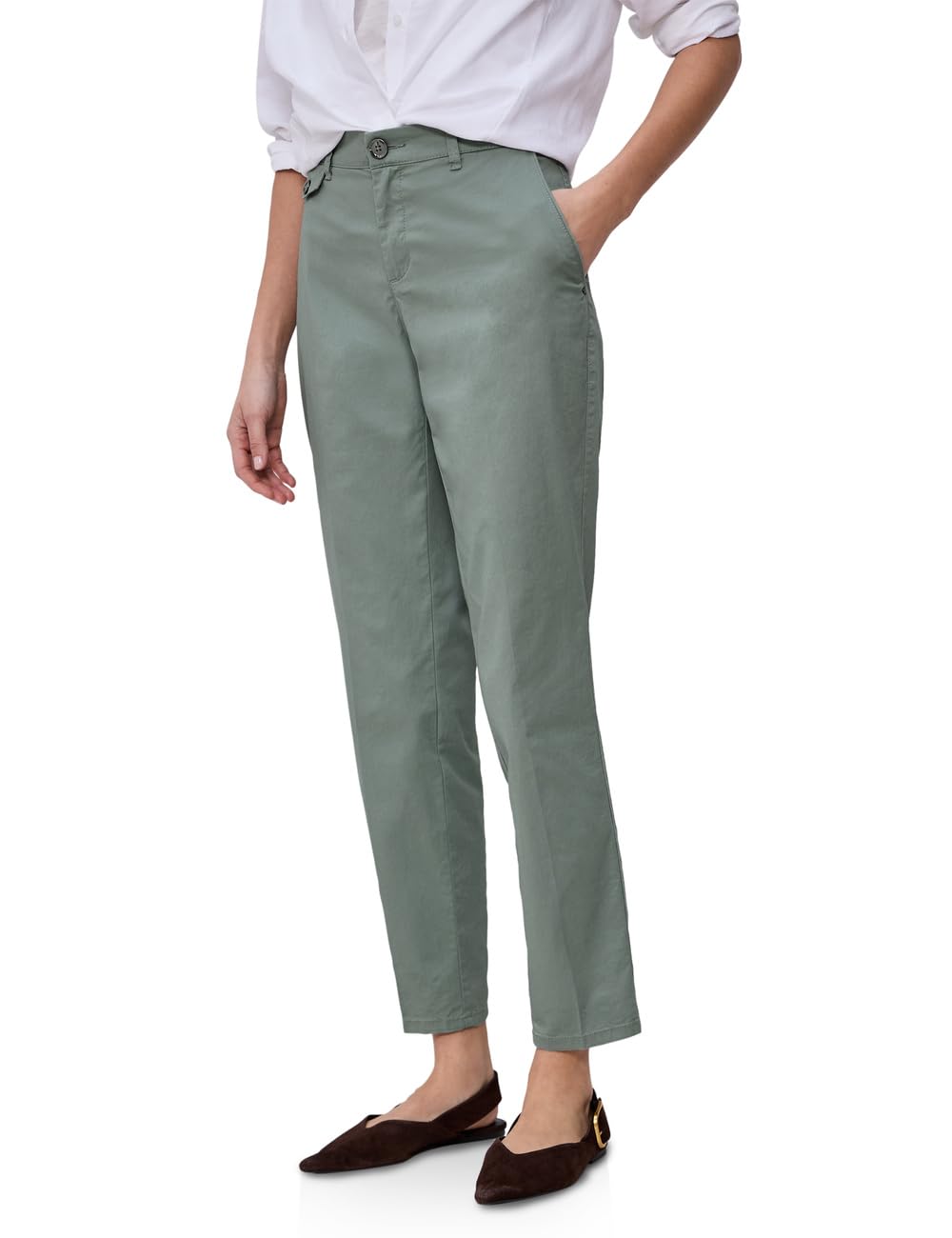 Street One Soft Chinos Dark Mint Green 38