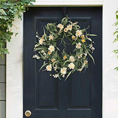 Neol'artes 20Inch Magnolia Spring Summer Grapevine Wreath Year Around, Farmhouse Wreaths For Front Door Outside Home Decor #TOP2