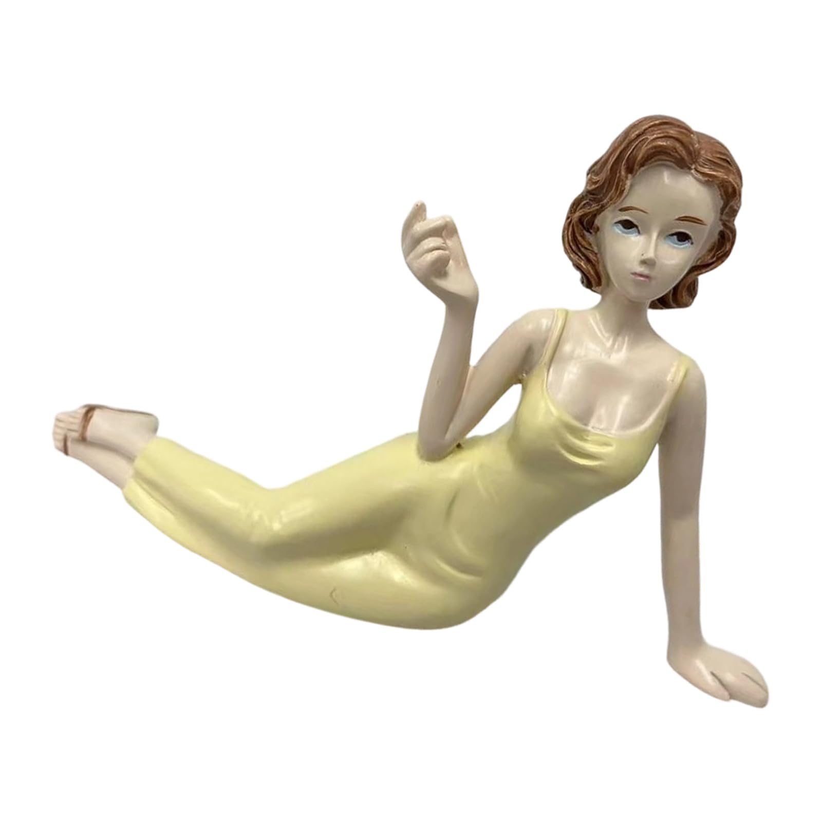 Shunzhong Scented Stick Holder Resin Lying Lady Figurine Ornament Tabletop Bookshelf Mantels Display Side Lying Woman Diffuser