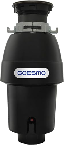 GOESMO Eliminación de basura con interruptor de aire, 12 HP de alimentación continua con cable de alimentación, sistema de molienda de acero