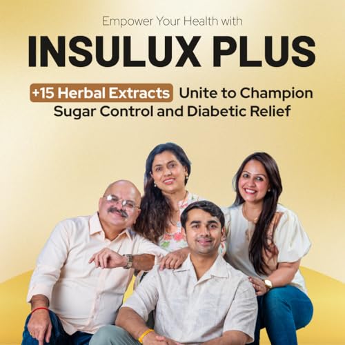Image of Insulux Plus Blood Sugar Support Capsules | Helps Support Glucose Balance with Gymnema, Karela & Jamun | 100% Ayurvedic Herbal Supplement with 12 Plant Based Ingredients | Metabolism & Energy Support | 60 Capsules (Pack of 2)