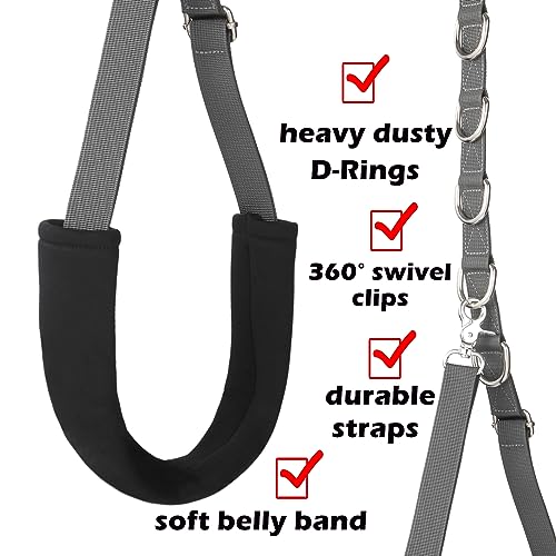 Dog Grooming Supplies Dog Grooming Belly Straps Groomer Extension Straps Grooming Loop for Pet Dog Grooming Table Grooming Arm (Gray) - Image 3