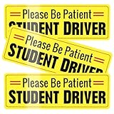 SINGARO Student Driver Magnet for Car,Please Be Patient Student Driver,Magnetic Student Driver Sign,3Pcs Reflective Novice Driver Sticker,New Driver Decal for Car Removable Exterior Accessories(Black)