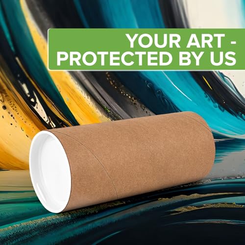 Versandrollen aus verstärktem Kraftpapier, 5,1 x 15,2 cm, 2 Röhren mit je 2 Kappen, USPS-zugelassene Posterröhre, hergestellt in den USA, Kartonröhre für Versand und Aufbewahrung von Postern, Drucken,