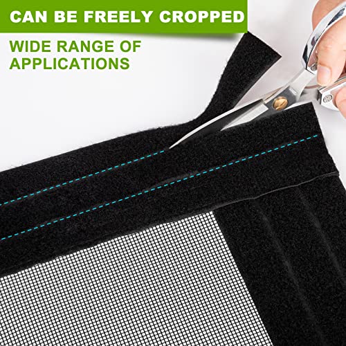 Hador Adjustable Magnetic Screen Door Diy Size Width 70" - 74" Height 80" - 82", Black Widen Heavy Duty Door Net Screen With Strong Magnet For Sliding Glass Door #TOP2