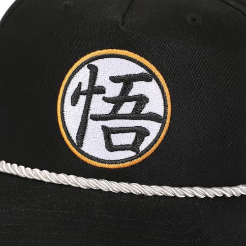 Image of Dragon Ball Z Goku Kanji Patch Black Retro Grandpa Snapback Hat