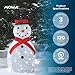 NOMA Pre-Lit Metal Snowman with Top Hat Christmas Decoration with Bright LED Lights, Outdoor Holiday Lawn Decoration, White with Red Scarf