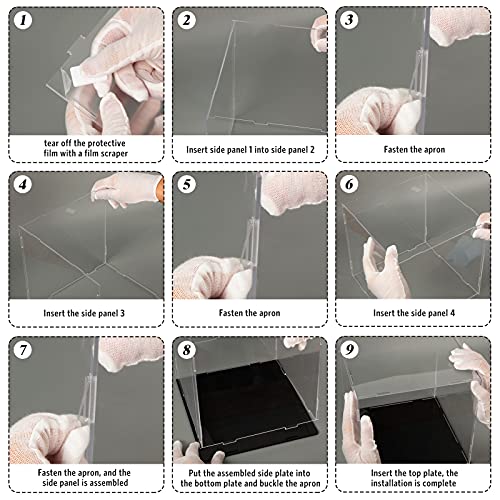 image for Yungyan Clear Self-Assembly Acrylic Display Case Transparent Dust Proo