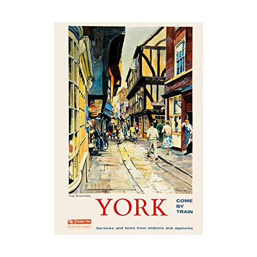 Wee Blue Coo York England Shambles Medieval Butcher Street Picture Wall Art Print