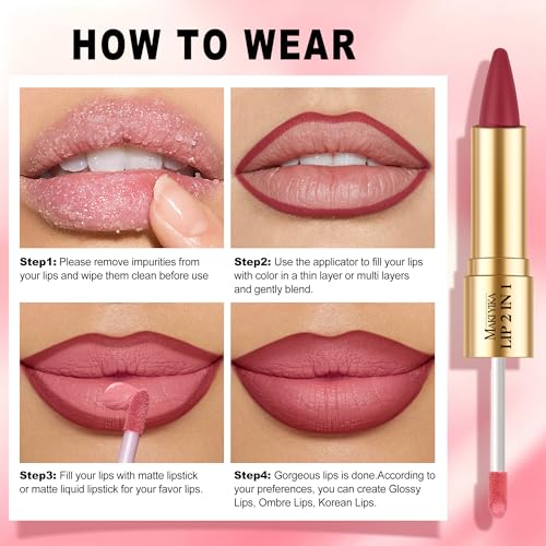 MAKI YIKA Purple Lip Liner Silver Lip Gloss Combo for Women 2in1 Long Lasting Lipsticks for Ombre Lips Waterproof Lipliner Lipstick Vegan Cruelty Free,LGA05 — view 6