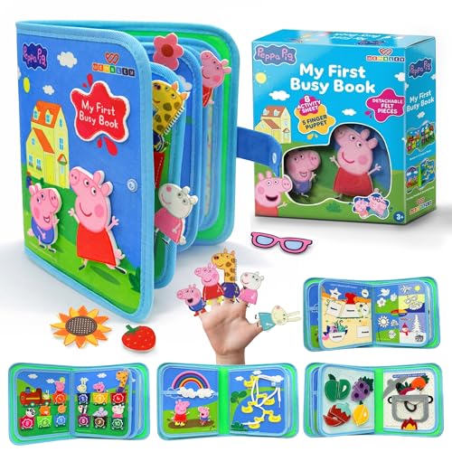 Image of Wembley My First Busy Book | Educational Activity Book for Kids | with 8 Activity Pages | Learning Toy with 5 Finger Puppets | Birthday Gift for Toddlers (Peppa Pig)
