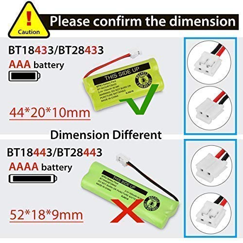 QTKJ BT184342 BT18433 BT284342 BT28433 BT-1011 BT-1018 BT-1022 Cordless Phone Battery for Vtech CS6209 CS6219 CS6229 DS6322 DS6151 DS6101 AT&T CL80100 CL80109 Uniden DCX400 BT-6010 DWX337 (3-Pack)