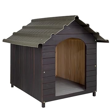 Casa Casinha De Cachorro com Telhado Ecológico Grande N5 (Tabaco)