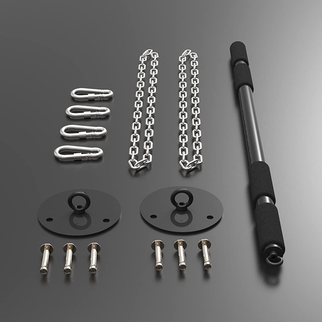 Wall-mounted Pull-up Bracket Height Adjustable Chain Horizontal Bar Indoor Suspension Fitness Horizontal Bar Strength Training Fitness Equipment Safe Load-bearing 300kg