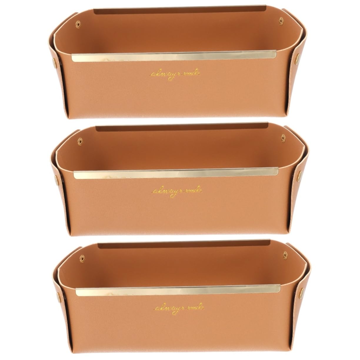 LIFKOME 3piezas Bandeja De Almacenamiento De Cuero Para Escritorio Organizadora De Llaves y Accesorios Diseño Nórdico Pequeña y Práctica