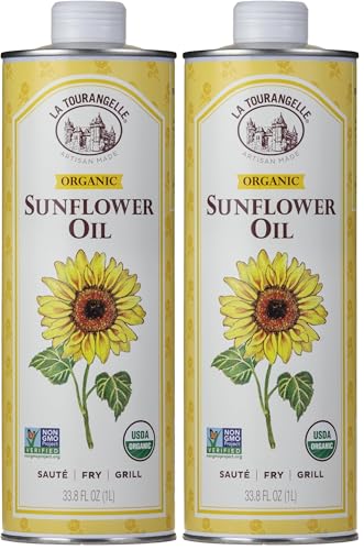 Image of La Tourangelle, Organic High Oleic Sunflower Oil, Neutral Oil For Medium to High Heat Cooking and Skin Care, Non GMO, Pesticide and Chemical Free, 33.8 Fl Oz (Pack of 2)