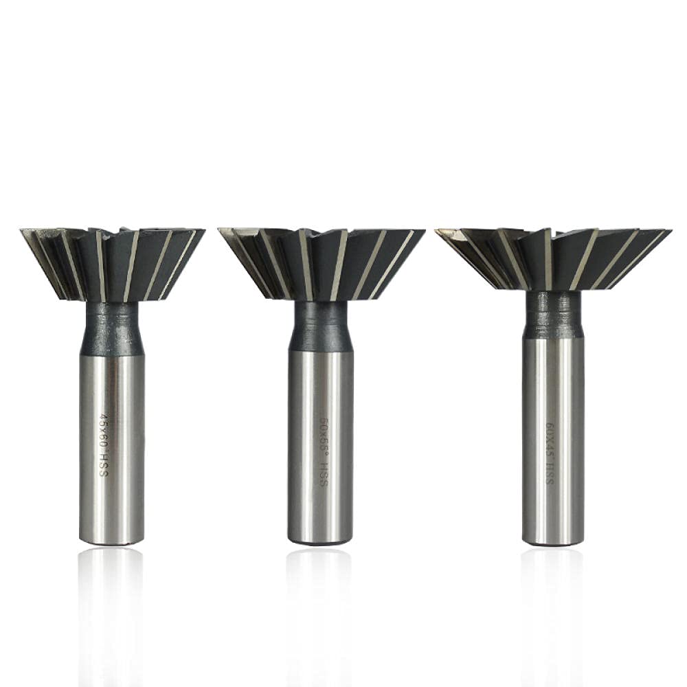 Fraise à queue d'aronde 45 55 60 degrés HSS fraises en bout en acier à grande vitesse CNC Machine routeur peu métal Cutter outil de rainurage-10x45Degrés