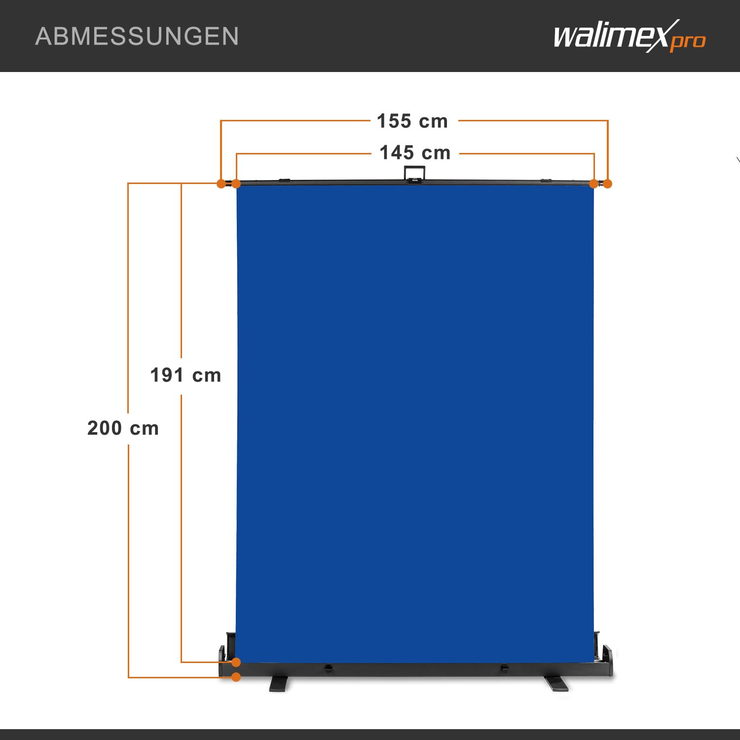 walimex Pro Roll-up Panel Fond 155x200cm Bleu
