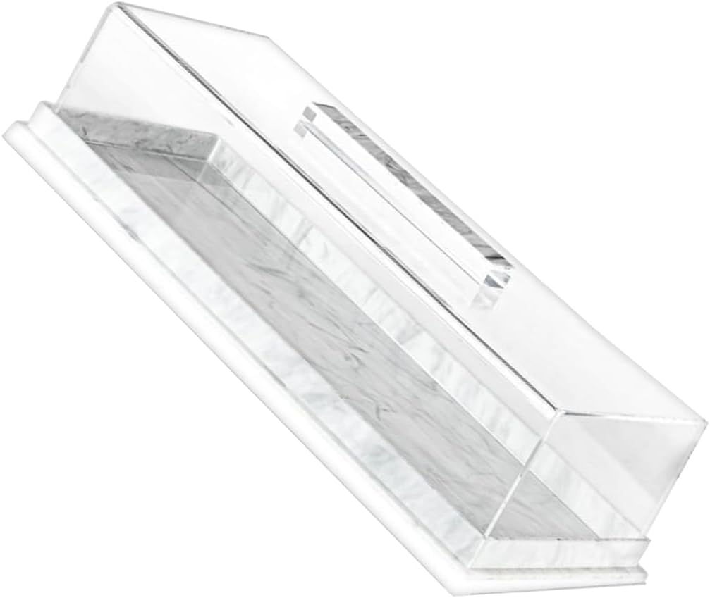 Rectangular Bakery Serving Tray Marble Effect Food Display Case with Cover Lidded Pastries Storage Container
