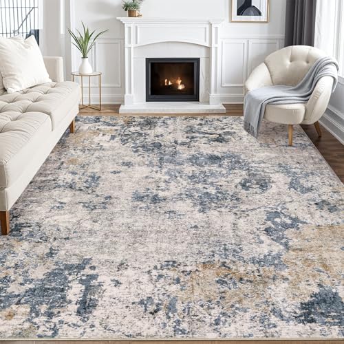 Area Rugs for Living Room: 10x12 Abstract Washable Rug Large