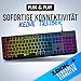 KLIM Chroma Gaming Tastatur QWERTZ DEUTSCH – USB Kabel, RGB Beleuchtung, Leise & Langlebig, Ergonomisch, Wasserdicht – Gamer Tastatur für PC, Mac, PS5, PS4 – Schwarz