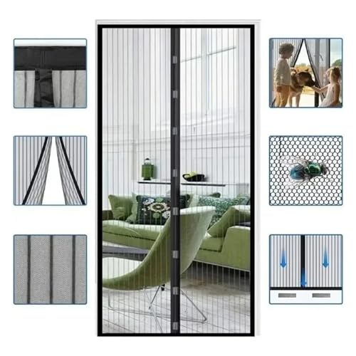 Moustiquaire aimantée sans perforation écran de ventilation magnétique 90x210cm blanc