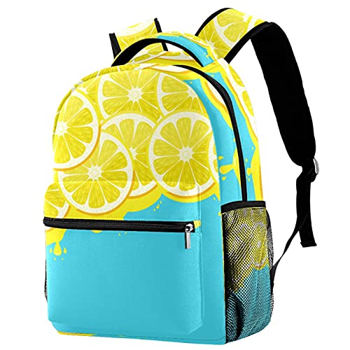 Sac à dos de voyage campus bleu citron pour sorties et cours