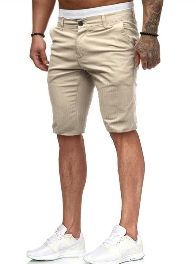 Image of HUNGSON Mens Slim Fit Shorts Stretch Chino Short Pants