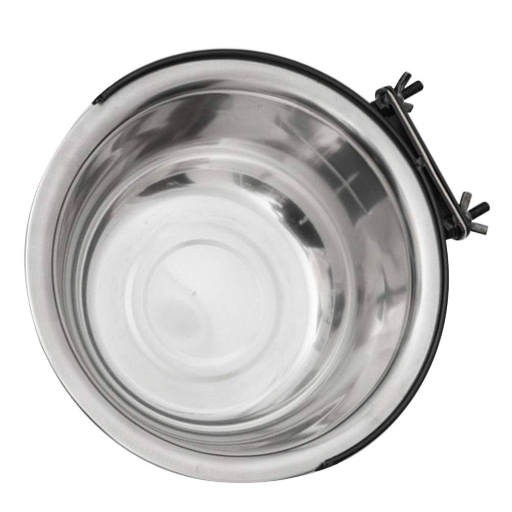 VILLCASE Dog Feeding Bowls, 1200ml Hanging Pet Water Bowls Stainless Steel Food Bowls Anti- overturning Dog Cage Bowl with Bolt Holder for Pet Dogs Cats Birds, Silver