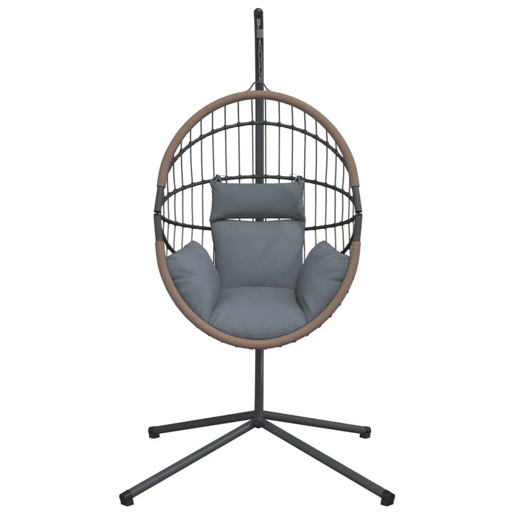 Genérico Silla Colgante Huevo con Soporte ratán y Acero Gris Claro,Casa y jardín,Jardín,Artículos de Exterior,Balancines de jardín,Gris,4007406
