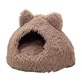 Katzenhaus - Katzenbett | Katzenheim, halbverschlossenes Kleintierhaus | Dom-förmige Katzennest...