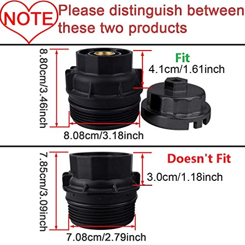 Heavy Duty Oil Filter Wrench For Toyota,Lexus,Rav4,Camry,Tundra,Highlander,Sienna And More-Cup Style Oil Filter Cap Removal Socket Tool For 2.5-5.7L Engine With 64Mm Cartridge Style Oil Filter Housing #TOP7