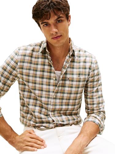 Image of Tommy Hilfiger Men's Long Sleeve Oxford Shirts in Regular Fit, Men's Button Down Shirts, Also Available in Big and Tall