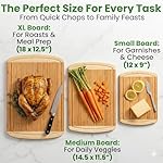 Organic Bamboo Cutting Board Set of 3 with Lifetime Replacements – Premium Extra Large Wood Cutting Boards for Kitchen with Juice Grooves for Carving & Serving, Non Toxic & Durable by Greener Chef - Image 2