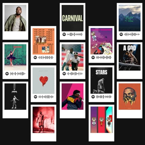 Image of Funk You Store Kanye West Poster | Kanye West Polaroids Mini Posters Kit (Set of 15) | Collage Kit Polaroid Size (8 x 6 cm) Posters for Phone Accessories, Bedroom, Office, Living room (Kanye West)