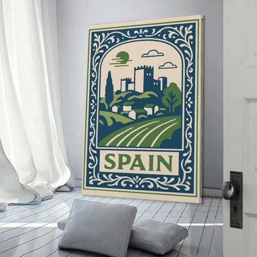 Illustration paysage Espagne peinture toile deco chambre esthetique